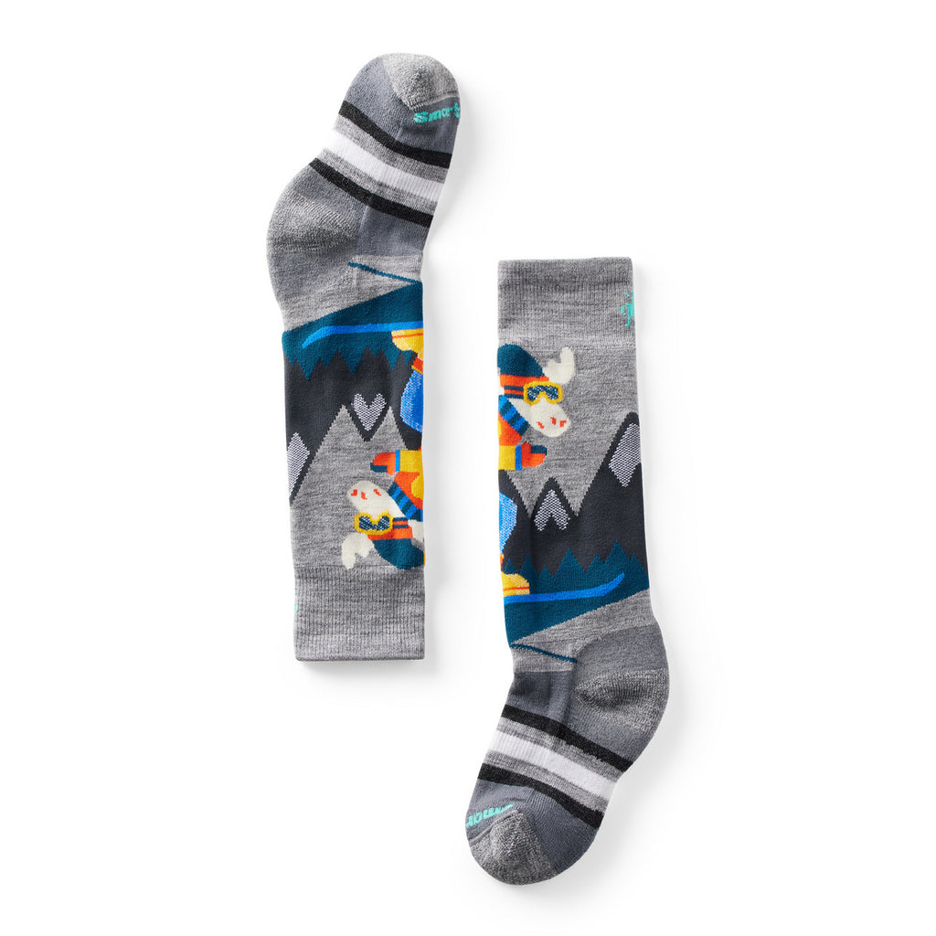 Kids' WS Full Cushion Mtn Moose Pattern OTC Socks