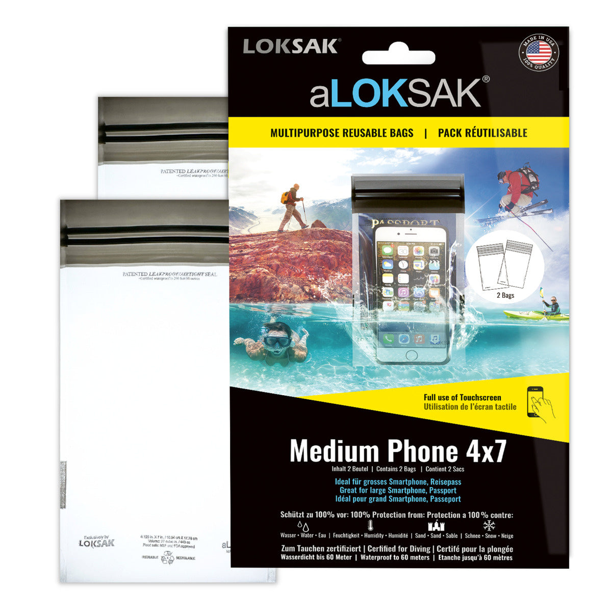 aLOKSAK 4x7 Medium Phone - 2 Stück
