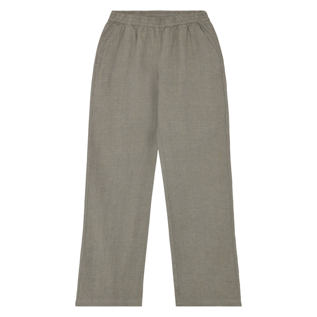 Posey Wide Mid-Rise Linen Pants W