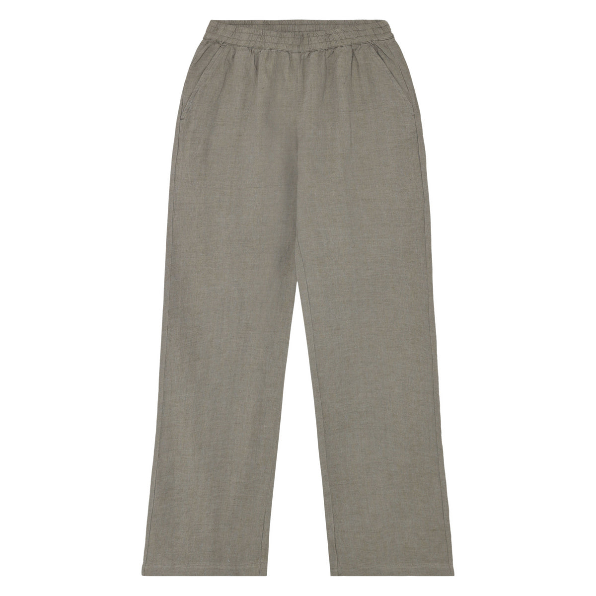 Posey Wide Mid-Rise Linen Pants W