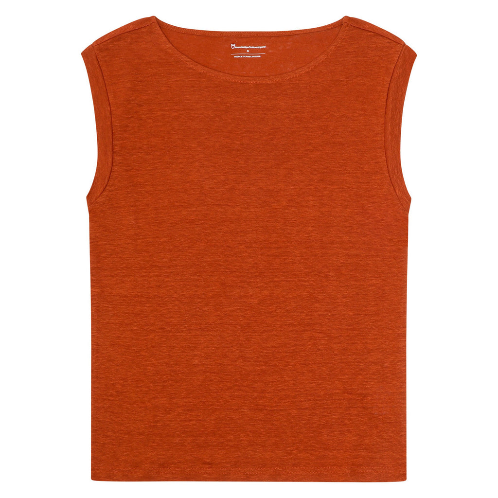 Loose Fold Up Linen T-Shirt W
