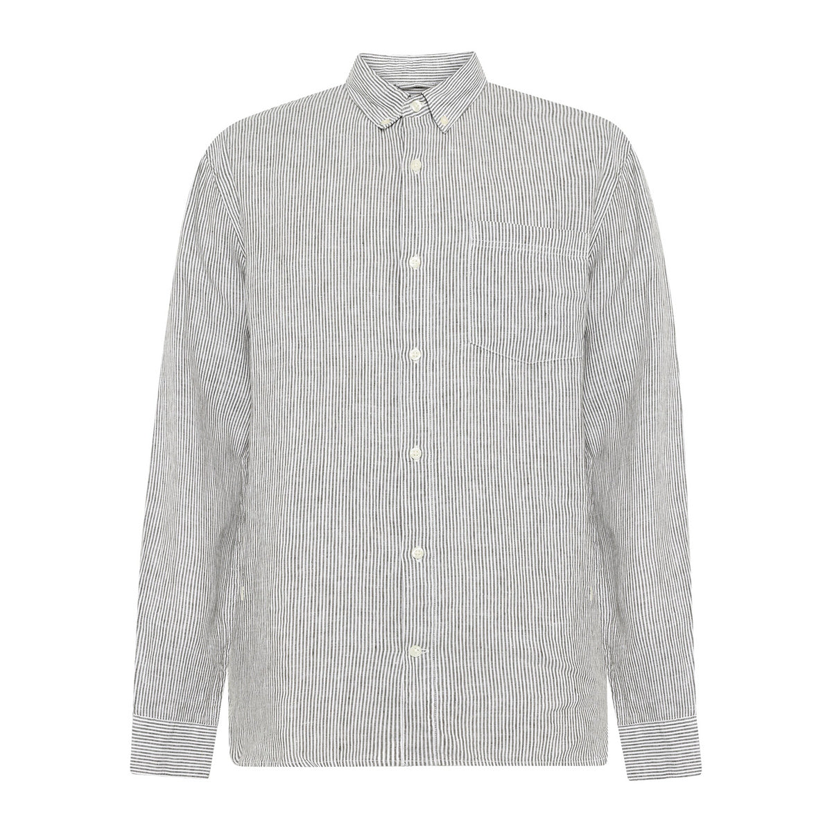 Regular Striped Linen Shirt M