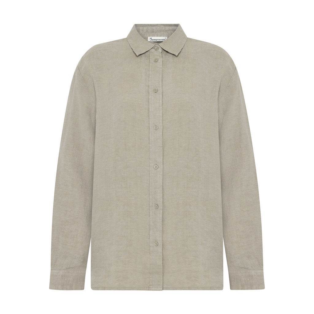 Loose Linen Long Sleeved Shirt W